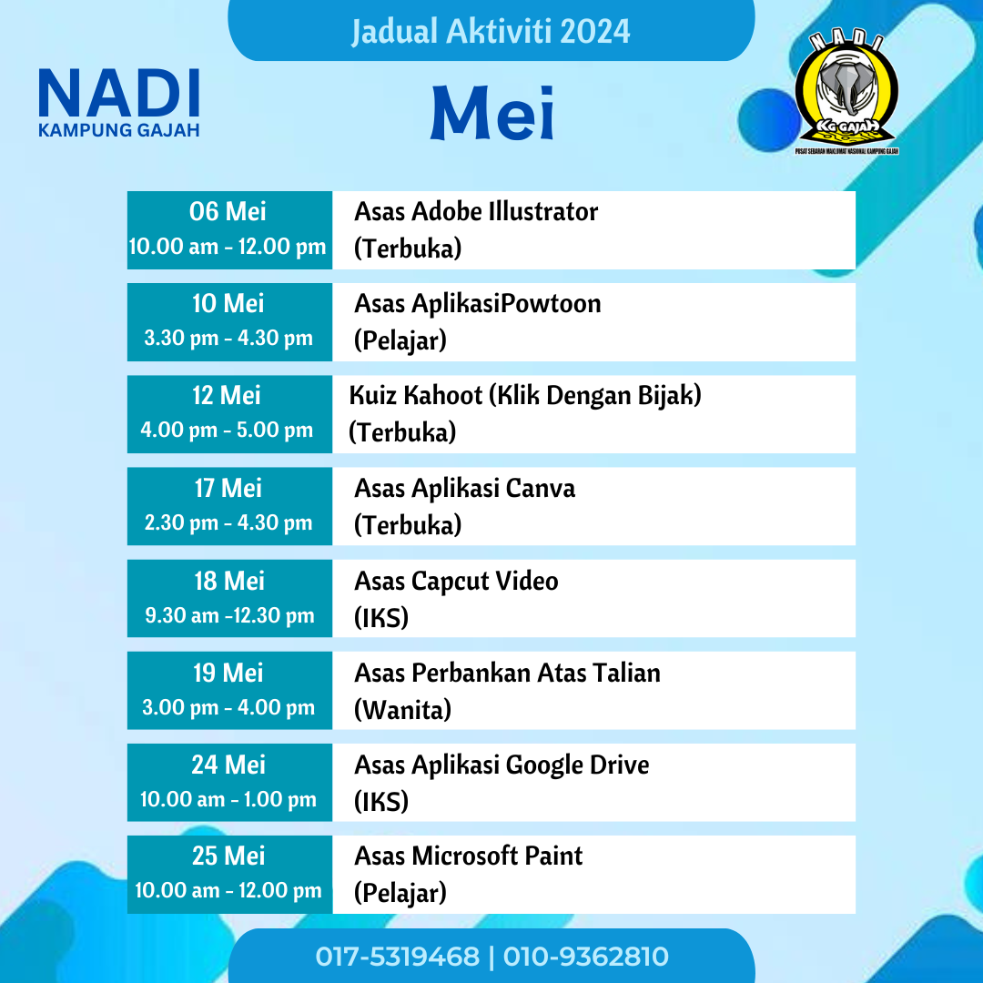 1. JADUAL BULANAN NADI MEI